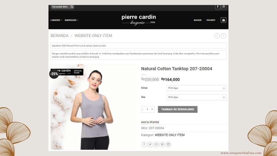 jual pierre cardin tanktop
