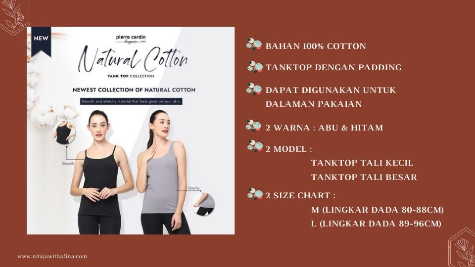 Spesifikasi Pierre Cardin Natural Cotton Tanktop