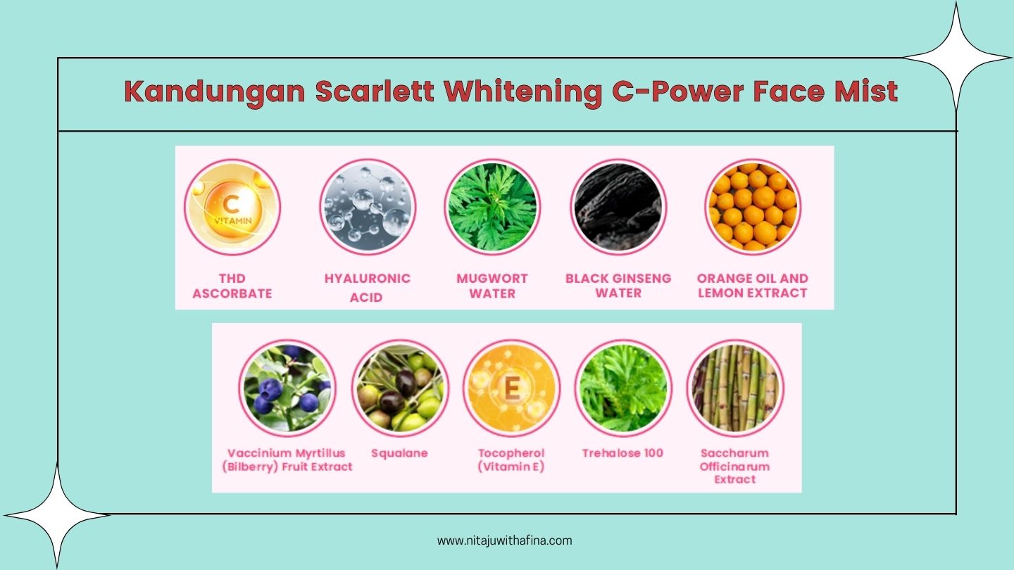 Kandungan Scarlett Whitening C-Power Facemist