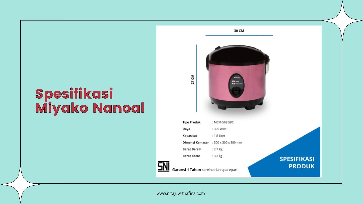 Spesifikasi Rice Cooker Miyako Nanoal